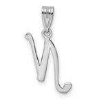 FJC Finejewelers 14 kt White Gold  Script Letter N Initial Charm