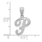 FJC Finejewelers 14 kt White Gold  Script Letter P Initial Charm