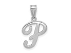 FJC Finejewelers 14 kt White Gold  Script Letter P Initial Charm
