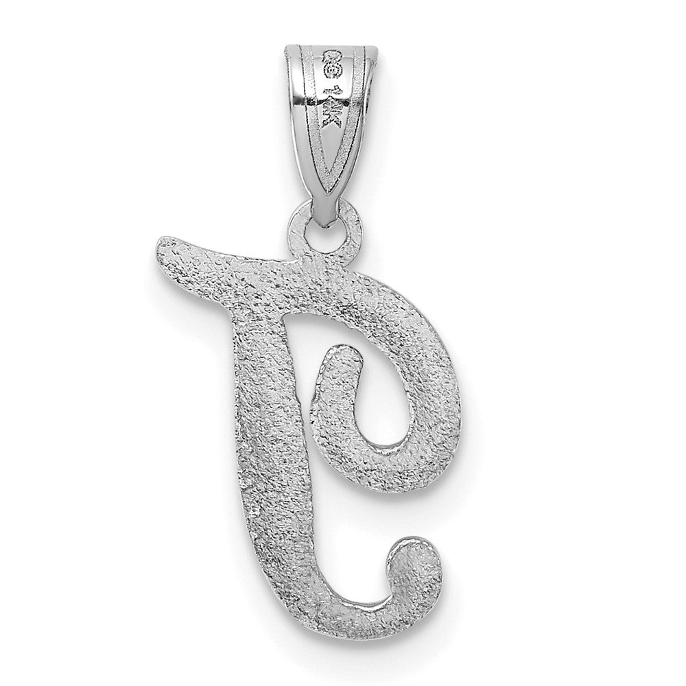 FJC Finejewelers 14 kt White Gold  Script Letter T Initial Charm