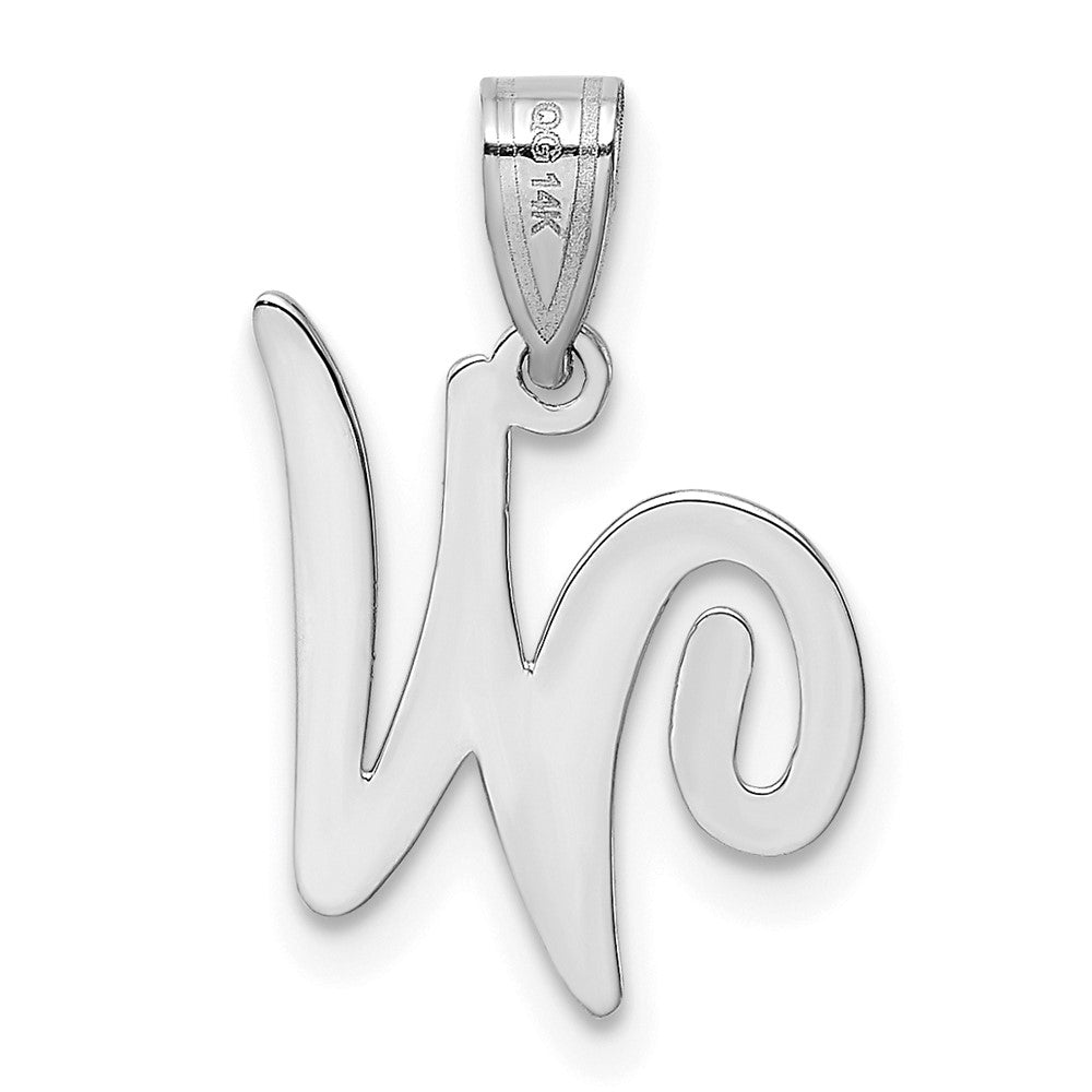 FJC Finejewelers 14 kt White Gold  Script Letter W Initial Charm