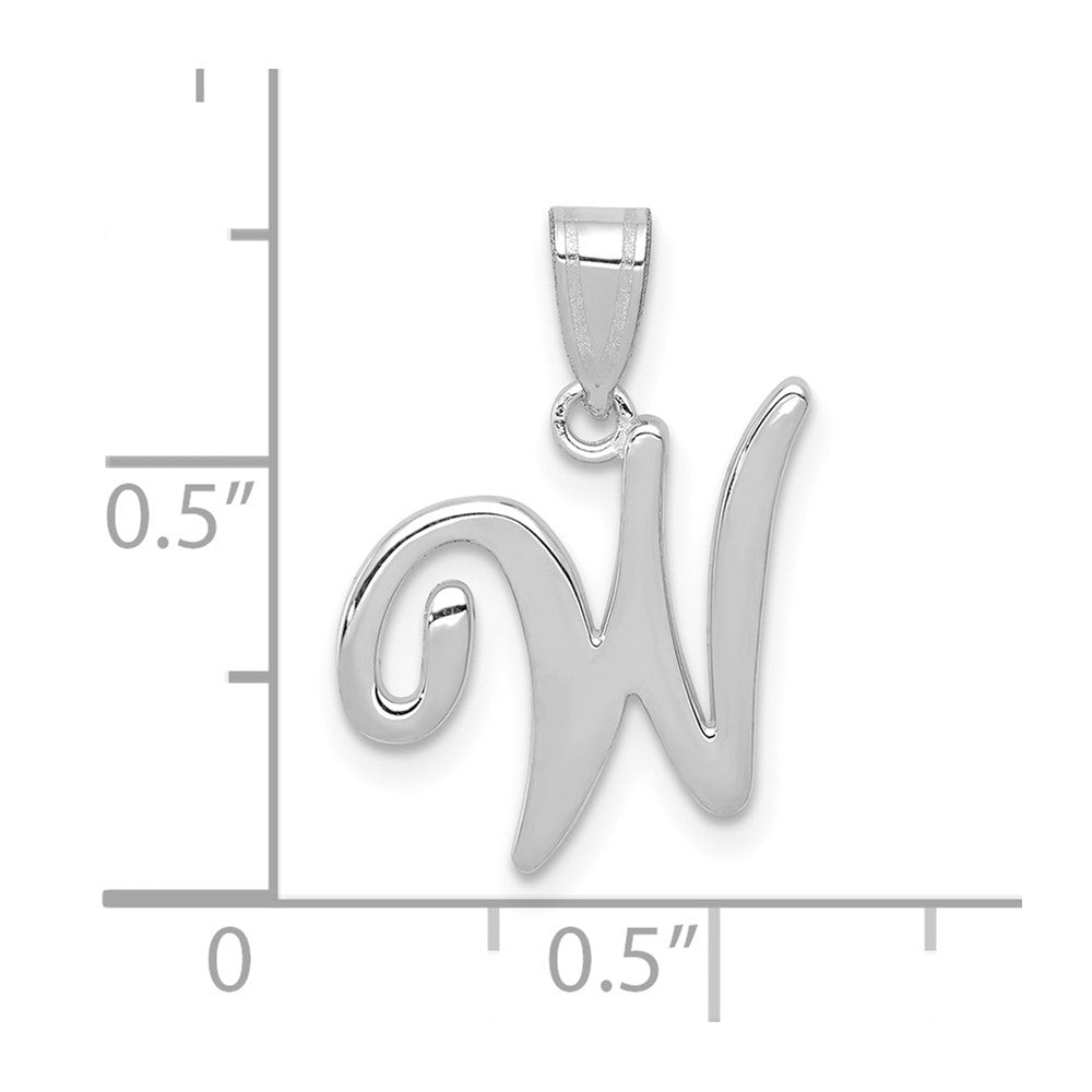 FJC Finejewelers 14 kt White Gold  Script Letter W Initial Charm