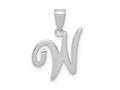 FJC Finejewelers 14 kt White Gold  Script Letter W Initial Charm