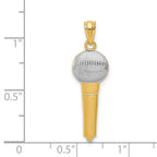 FJC Finejewelers 14 kt Yellow Gold and Rhodium Microphone Charm 29 x 9 mm