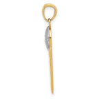 FJC Finejewelers 14 kt Yellow Gold and Rhodium Microphone Charm 29 x 9 mm