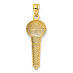 FJC Finejewelers 14 kt Yellow Gold and Rhodium Microphone Charm 29 x 9 mm