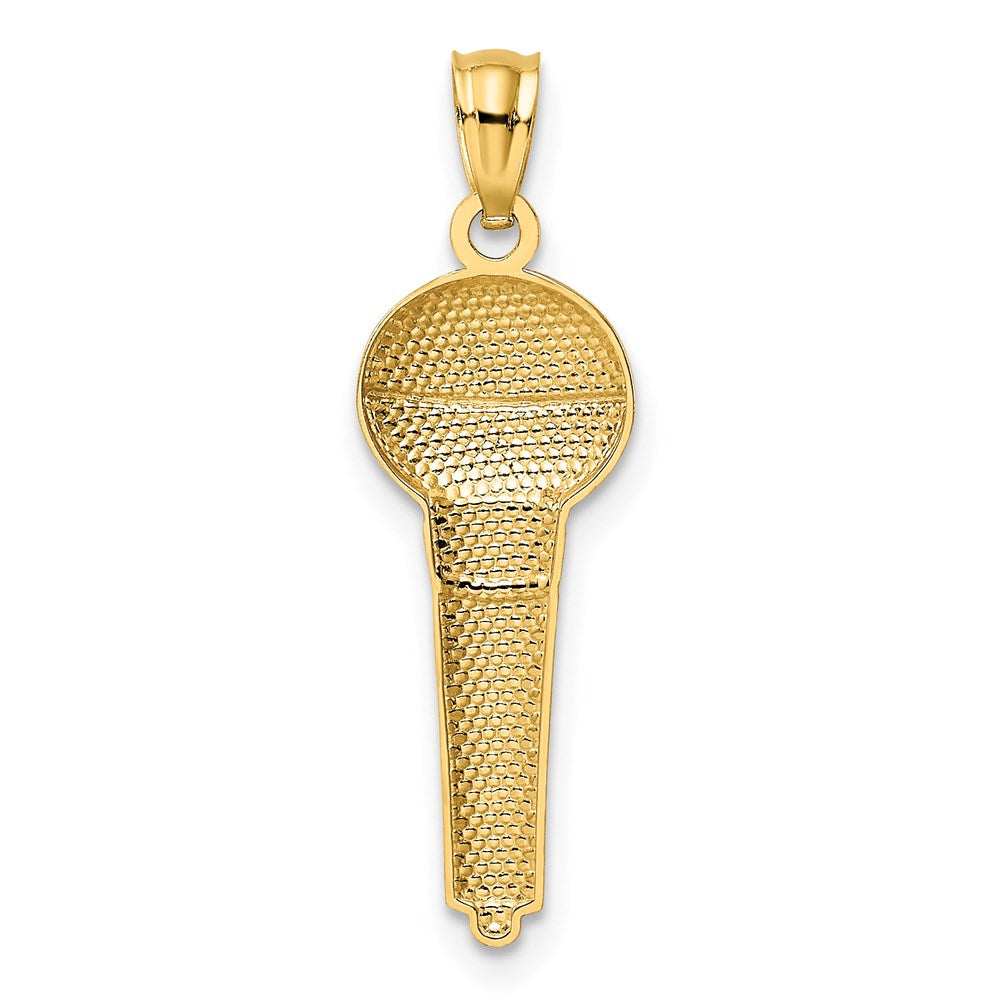 FJC Finejewelers 14 kt Yellow Gold and Rhodium Microphone Charm 29 x 9 mm
