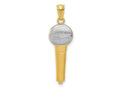 FJC Finejewelers 14 kt Yellow Gold and Rhodium Microphone Charm 29 x 9 mm