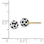 FJC Finejewelers 14 kt Yellow Gold Ball Black and White Crystal Post Earrings 6 x 6 mm