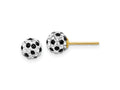 FJC Finejewelers 14 kt Yellow Gold Ball Black and White Crystal Post Earrings 6 x 6 mm
