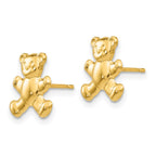 FJC Finejewelers 14 kt Yellow Gold Button Teddy Bear Post Earrings 11 x 10 mm