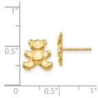 FJC Finejewelers 14 kt Yellow Gold Button Teddy Bear Post Earrings 11 x 10 mm