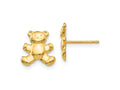 FJC Finejewelers 14 kt Yellow Gold Button Teddy Bear Post Earrings 11 x 10 mm