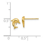 FJC Finejewelers 14 kt Yellow Gold Button Small Dolphin Post Earrings 9 x 8 mm