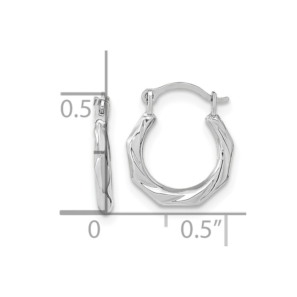 FJC Finejewelers 14 kt White Gold Hoops Polished Twist Hoop Earrings 12 mm x 11 mm