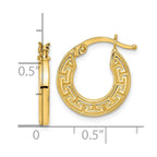 FJC Finejewelers 14 kt Yellow Gold Polished Hollow Greek Key Hoop Earrings 16 x 14 mm