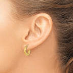 FJC Finejewelers 14 kt Yellow Gold Polished Hollow Greek Key Hoop Earrings 16 x 14 mm