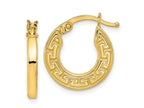 FJC Finejewelers 14 kt Yellow Gold Polished Hollow Greek Key Hoop Earrings 16 x 14 mm