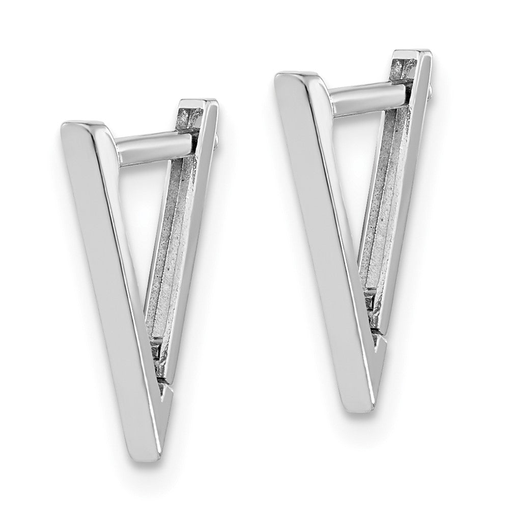 FJC Finejewelers 14 kt White Gold Drop and Dangle Polished Triangle Hoop Earrings 15 mm x 11 mm