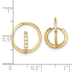 FJC Finejewelers 14 kt Yellow Gold Dangle Polished CZ Circle Huggie Earrings 14 x 13mm