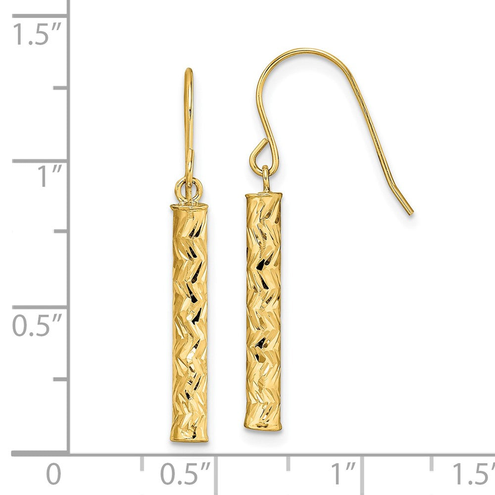 FJC Finejewelers 14 kt Yellow Gold Bright Cut Polished Dangle Earrings 33 x 3 mm