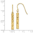 FJC Finejewelers 14 kt Yellow Gold Bright Cut Polished Dangle Earrings 33 x 3 mm
