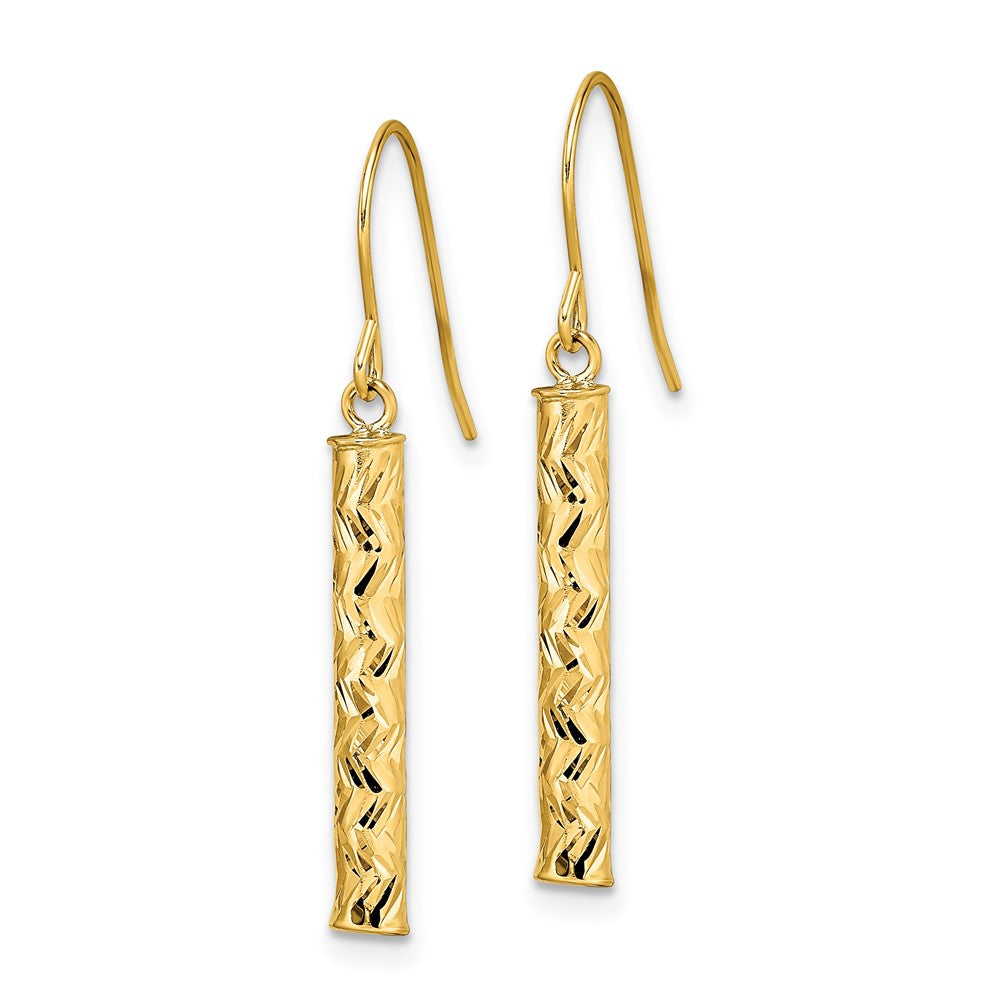 FJC Finejewelers 14 kt Yellow Gold Bright Cut Polished Dangle Earrings 33 x 3 mm
