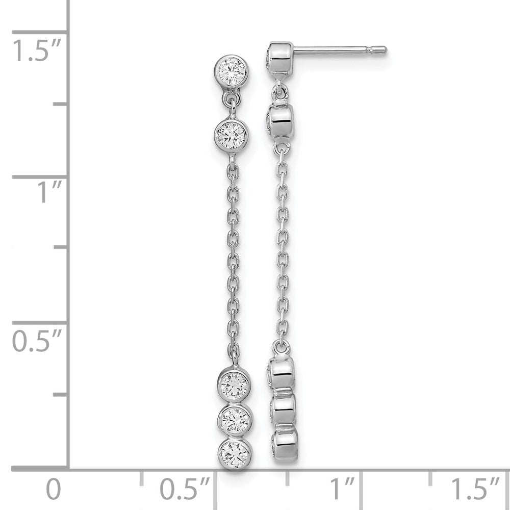 FJC Finejewelers 14 kt White Gold Drop and Dangle CZ Chain Link Dangle Earrings 36 mm x 3 mm