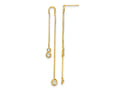 FJC Finejewelers 14 kt Yellow Gold Drop and Dangle Polished CZ Double Chain Dangle Post Earrings 49 mm x 4 mm