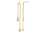 FJC Finejewelers 14 kt Yellow Gold Drop and Dangle Polished CZ Double Chain Dangle Post Earrings 49 mm x 4 mm