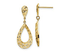 FJC Finejewelers 14 kt Yellow Gold Bright Cut Dangle Post Earrings 31 x 11 mm