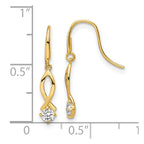 FJC Finejewelers 14 kt Yellow Gold CZ Dangle Earrings 22 x 3 mm