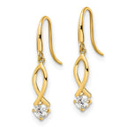 FJC Finejewelers 14 kt Yellow Gold CZ Dangle Earrings 22 x 3 mm