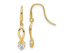 FJC Finejewelers 14 kt Yellow Gold CZ Dangle Earrings 22 x 3 mm