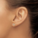 FJC Finejewelers 14 kt Tri Color Gold Button Tri-colored CZ Circle Post Earrings 6 x 6 mm