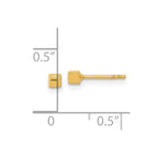 FJC Finejewelers 14 kt Yellow Gold Button Polished Cube Post Earrings 2 x 2 mm
