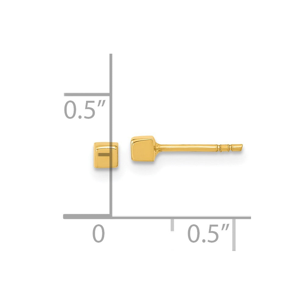 FJC Finejewelers 14 kt Yellow Gold Button Polished Cube Post Earrings 2 x 2 mm