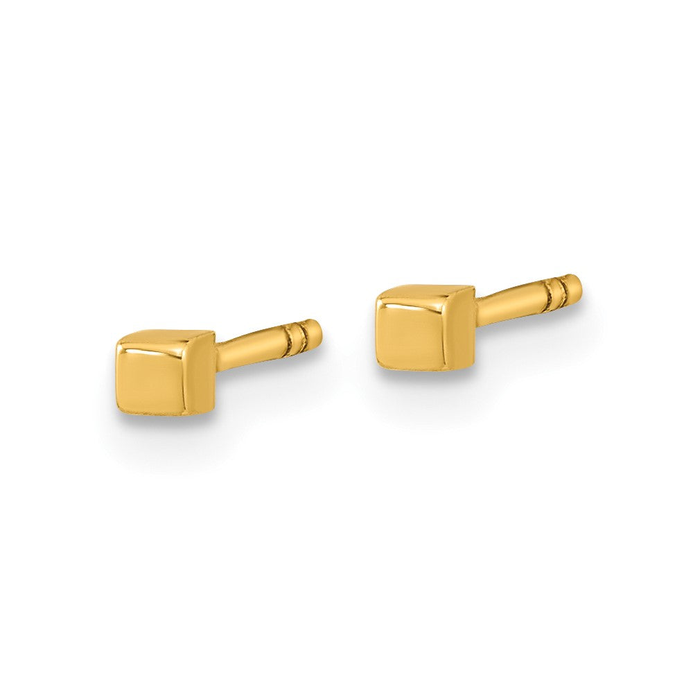 FJC Finejewelers 14 kt Yellow Gold Button Polished Cube Post Earrings 2 x 2 mm