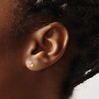 FJC Finejewelers 14 kt Tri Color Gold Button Tri-color Circle Post Earrings 5 x 5 mm