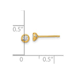FJC Finejewelers 14 kt Yellow Gold Button Polished Circle Bezel CZ Post Earrings 3 x 3 mm