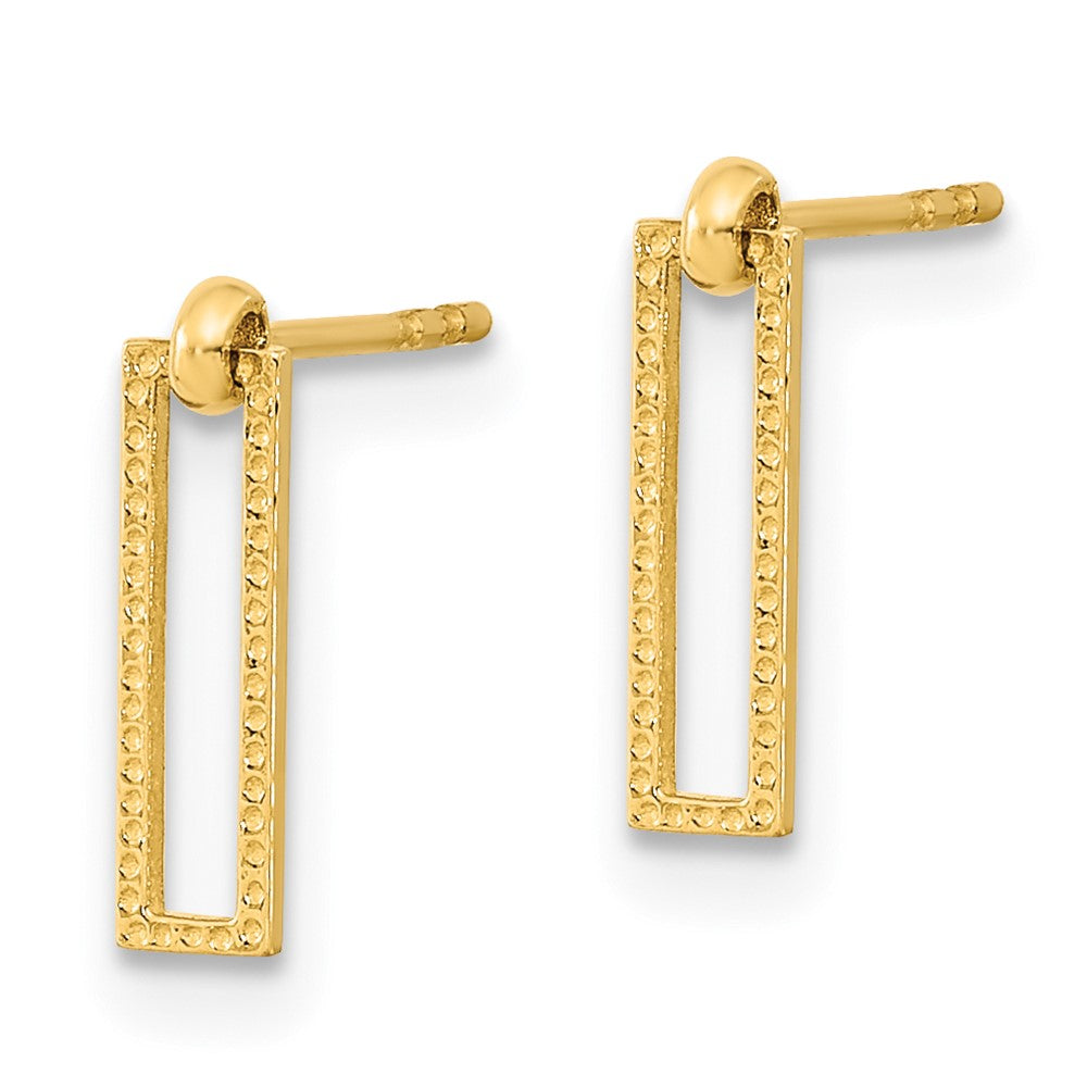 FJC Finejewelers 14 kt Yellow Gold Polished Open Rectangle Dangle Post Earrings 10 x 3 mm