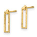 FJC Finejewelers 14 kt Yellow Gold Polished Open Rectangle Dangle Post Earrings 10 x 3 mm