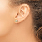 FJC Finejewelers 14 kt Yellow Gold Button Polished Flower CZ Post Earrings 8 x 8 mm