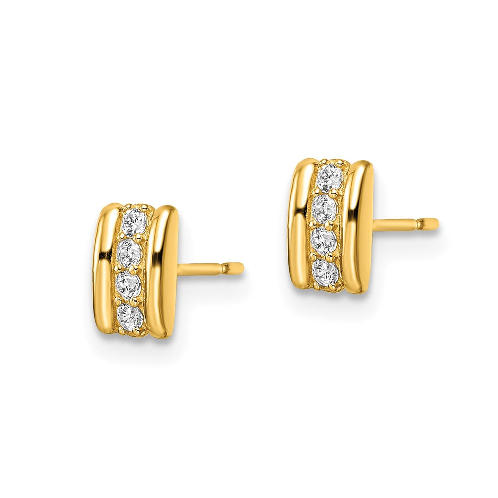 FJC Finejewelers 14 kt Yellow Gold Button CZ Post Earrings 6 x 4 mm