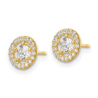 FJC Finejewelers 14 kt Yellow Gold CZ Halo Stud Earrings 7 x 7 mm