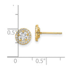 FJC Finejewelers 14 kt Yellow Gold CZ Halo Stud Earrings 7 x 7 mm