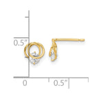 FJC Finejewelers 14 kt Yellow Gold Button Polished CZ Circles Post Earrings 7 mm x 6 mm