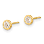 FJC Finejewelers 14 kt Yellow Gold Stud Polished Circle Bezel with CZ Post Earrings 4 x 4 mm