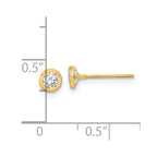 FJC Finejewelers 14 kt Yellow Gold Stud Polished Circle Bezel with CZ Post Earrings 4 x 4 mm