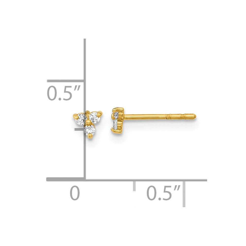 FJC Finejewelers 14 kt Yellow Gold Stud Polished CZ Triangle Post Earrings 3 x 3 mm